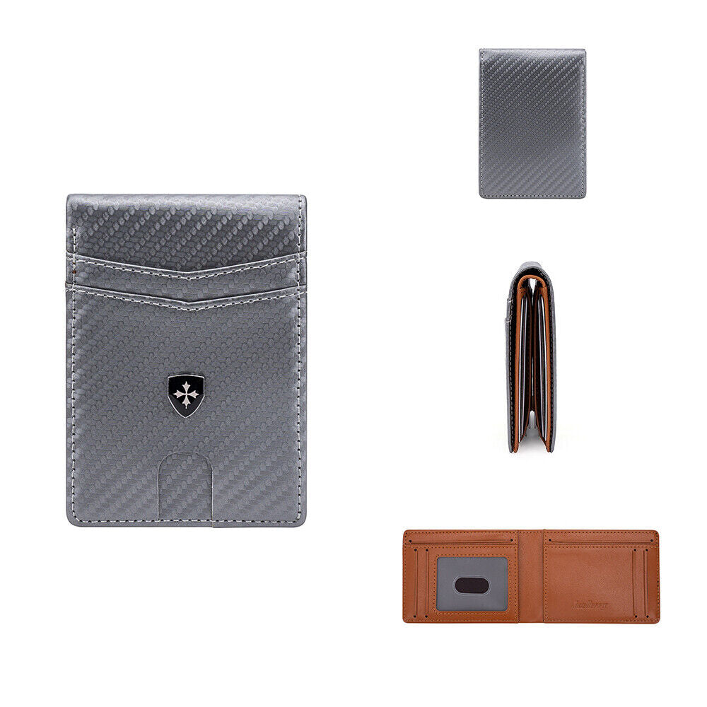 Men's RFID Blocking Wallet Slim Bifold – Minimalist Leather Card Holder for Front Pocket | Stylish & Secure Gift for Anniversary, Birthday, Christmas