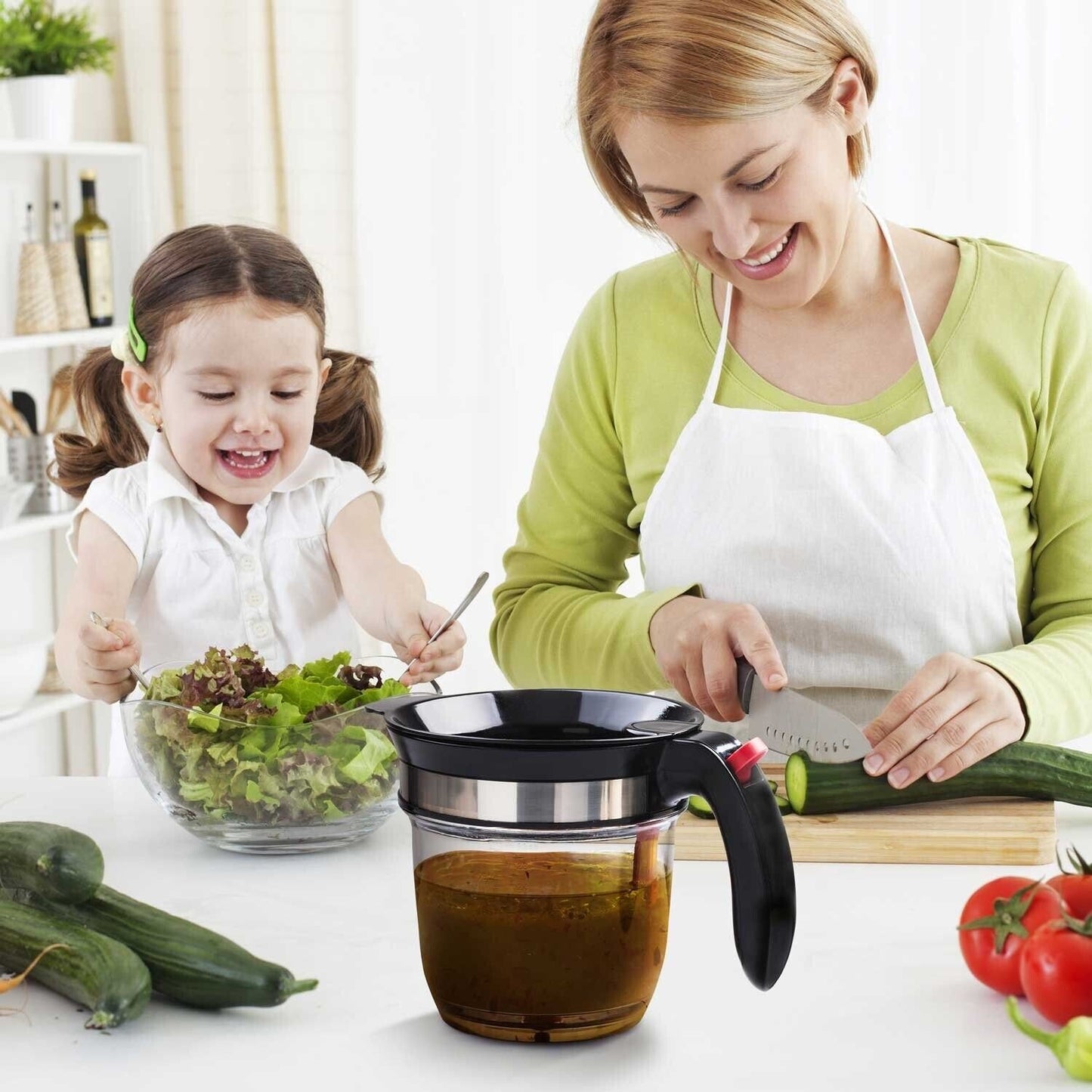 Fat Separator with Bottom Release, 4 Cup Gravy Separator for Cooking with Oil...