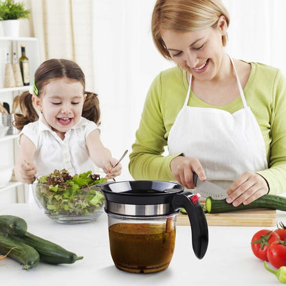 Fat Separator with Bottom Release, 4 Cup Gravy Separator for Cooking with Oil...