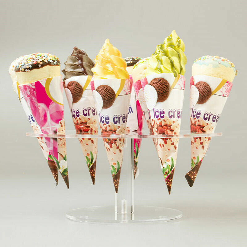 Ice Cream Cake Candy Acrylic Holder Wedding Buffet Display 16 Cones round Stand