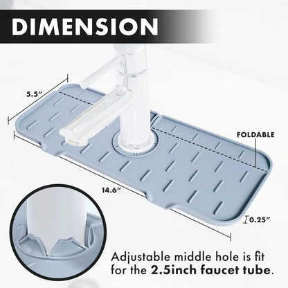 Silicone Sink Faucet Splash Guard, Faucet Absorbent Mat, Kitchen Sink Faucet Mat