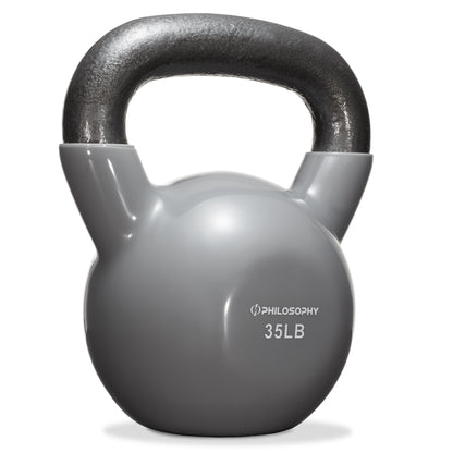 Vinyl Coated Cast Iron Kettlebell, 5 Lbs to 50 Pound Weights