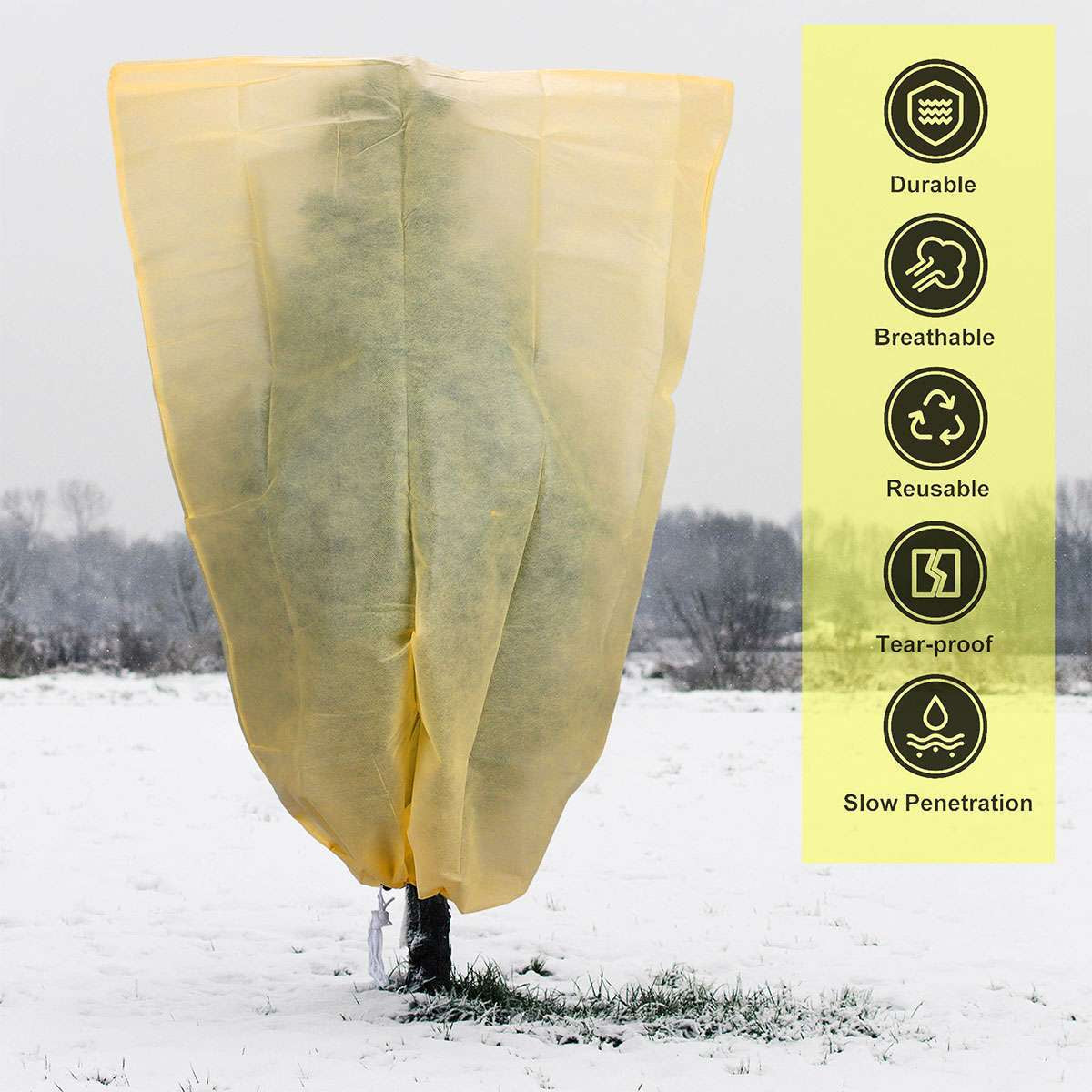 1/2/4X Reusable Plant Covers Freeze with Drawstring for Winter Frost Protection