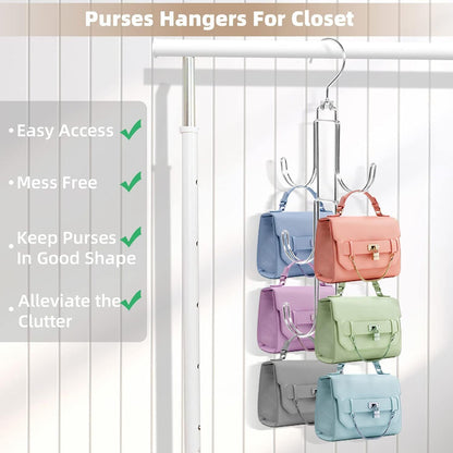 Purse Hanger Organizer for Closet, 2 Pack Handbag Storage Organizer, Small