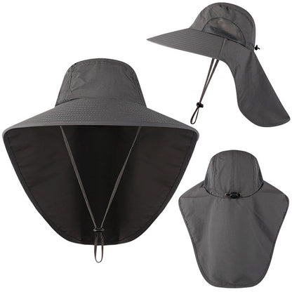 Wide Brim Sun Hat with Neck Flap UV Protection Hiking Fishing Cap Men Women US