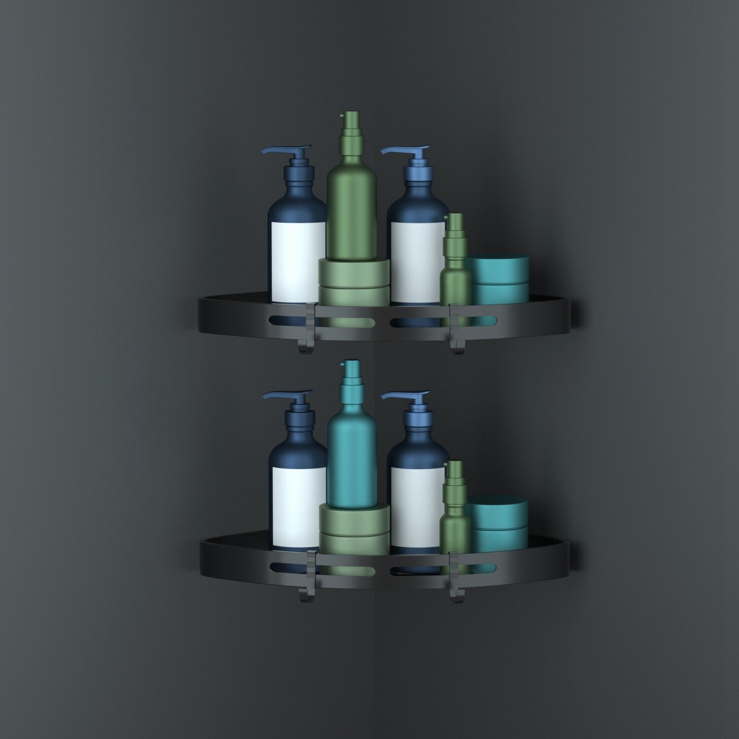 2PCS Shower Shelf Caddy Triangular Bathroom Organizer Storage Holder Corner Rack