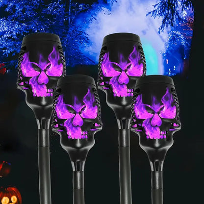 4 PACK Flickering Solar Lights Flame Torch Outdoor Landscape Garden Yard Lights