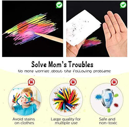 Birthday Christmas Rainbow Scratch Mini Art Notes - 125 Magic Scratch Paper Note Cards for Kids