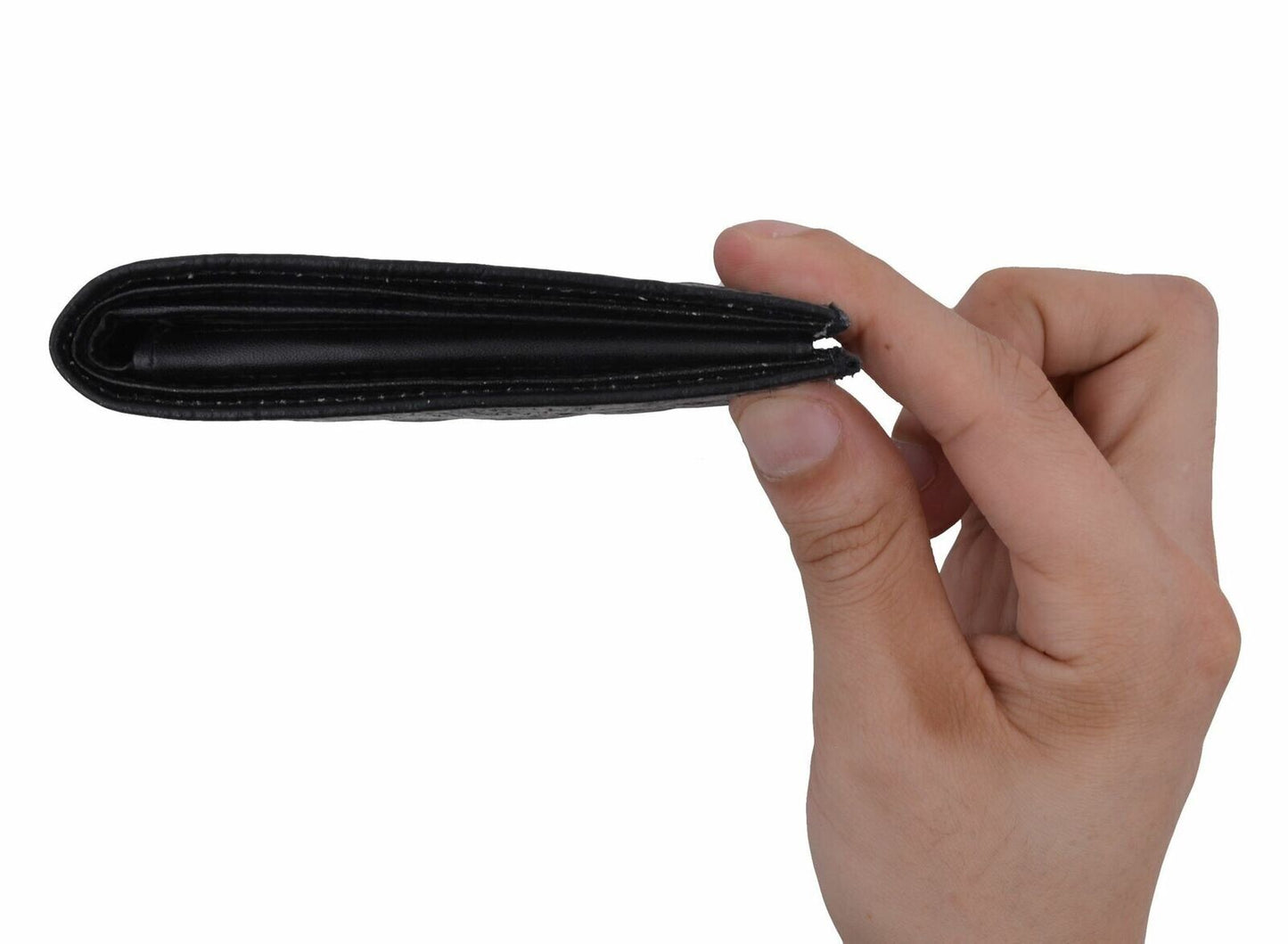 New Mens Genuine Leather Bifold Wallet ID Credit Card Alligator Window Crocodile