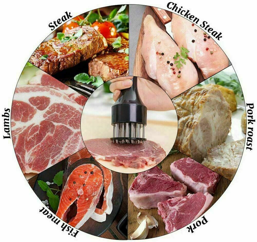 Professional Meat Tenderizer Stainless Steel Needle Cooking Hammer Kitchen Tool