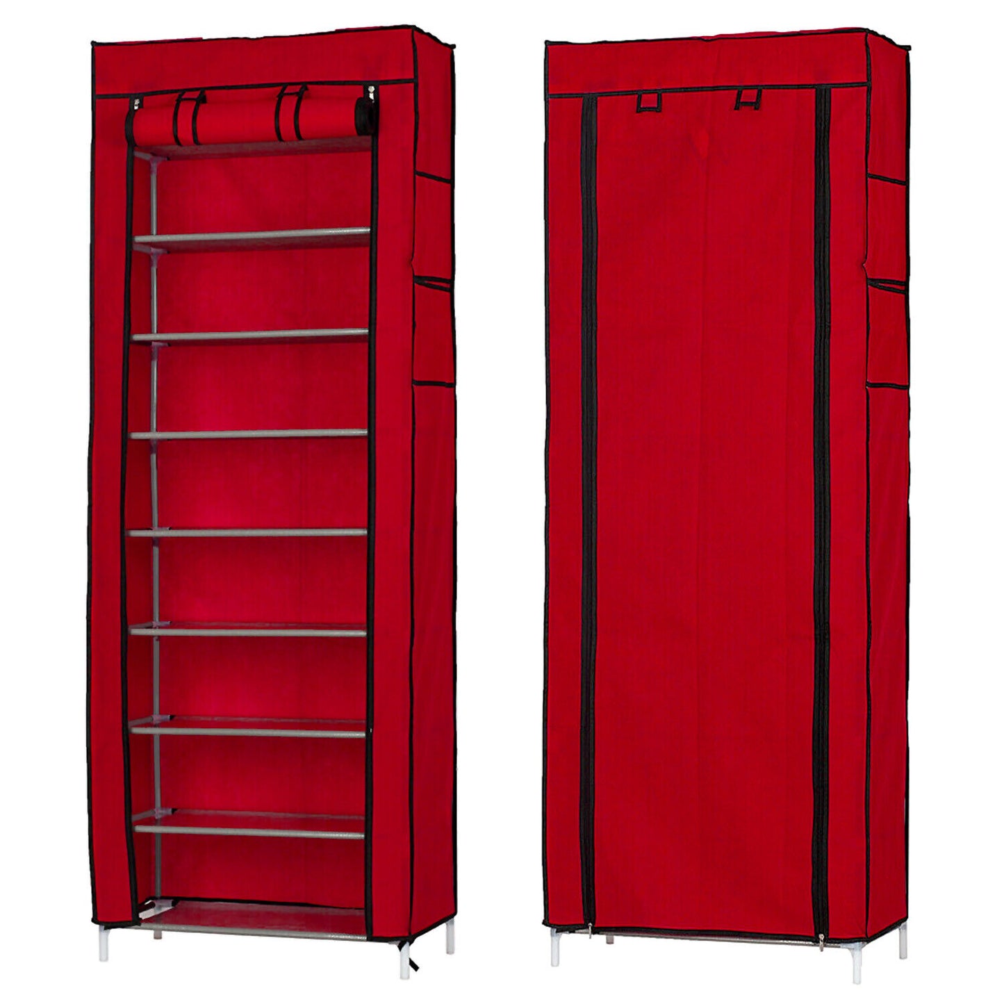 Portable Shoe Rack with Cover | 9-Shelf Storage Closet Organizer Cabinet for Entryway, Bedroom, or Dorm | Space-Saving Shoe Holder for Home Use
