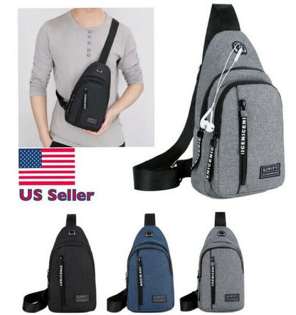 Mens Sling Bag Cross Body Handbag Chest Bag Shoulder Pack Sports Travel Backpack