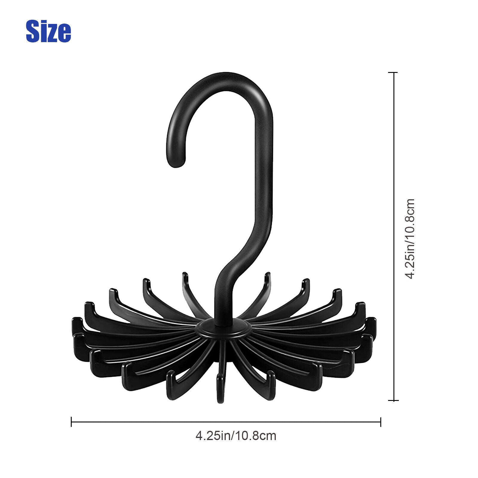 Neck Tie Rack 360° Rotating Hanger – Organize Ties, Belts & Scarves, Space-Saving Closet | Lightweight Smooth Installation Plastic Traditional Hanging