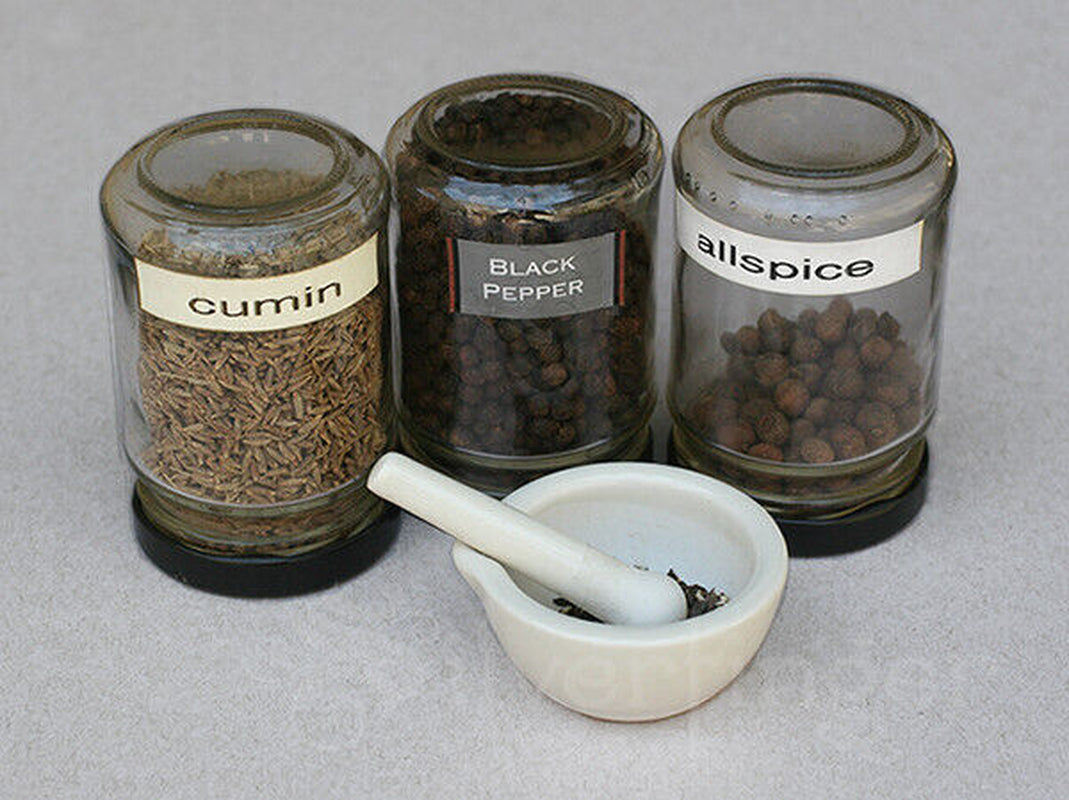 Mini Mortar & Pestle 60mm Porcelain Grinding Bowl Set for Spices, Herbs, Pills | Compact, Durable, Easy to Clean | Perfect for Kitchen, Pharmacy & Pets