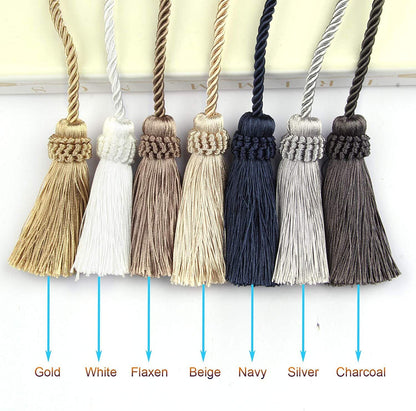 4PCS Curtain Tiebacks Handmade Decorative Curtain Holdbacks Rope with Tassel