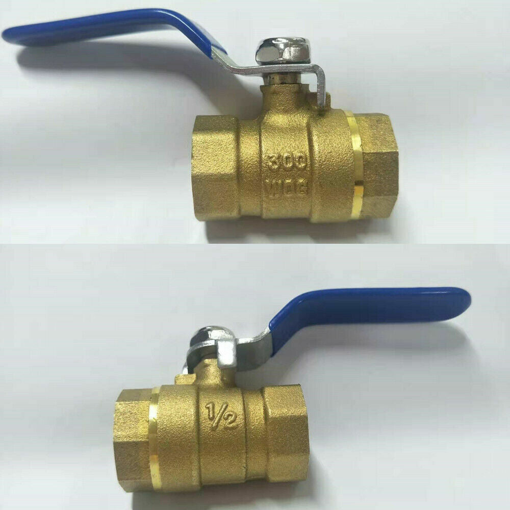 1/2" BRASS Ball Valve NPT Female Threaded Full Port 300 WOG WATER, OIL, GAS