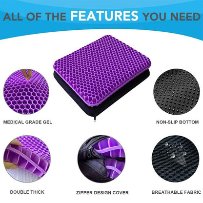 Gel Seat Cushion - Enhanced Double Thick Egg Seat Cushion with Non-Slip Cover...