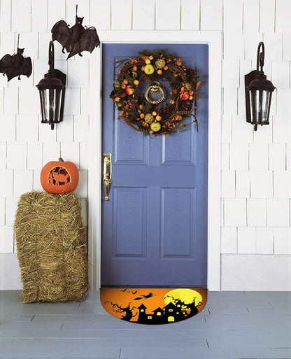 Half round Rubber Door Mat, Decorative Indoor Outdoor Non Slip Front Door Mat