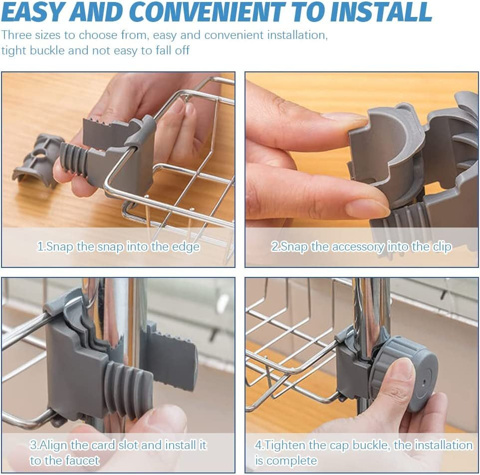 Kitchen Sink Caddy Organizer over Faucet Sponge Holder Hanging Faucet Drain Rack