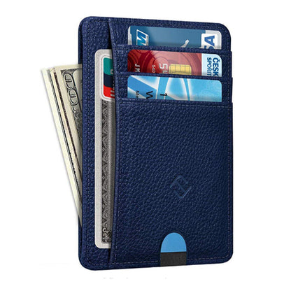 Mens RFID Blocking Leather Slim Wallet Money Credit Card Slots Coin Holder