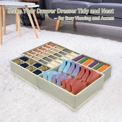 4 Pcs Underwear Organizer Foldable Closet Tie Bra Cabinet Drawer Dresser Storage