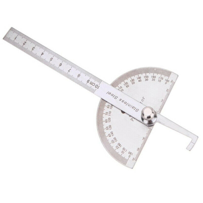 Protractor Angle Finder Arm Stainless Steel Measuring Ruler Tool 180 Degree USA