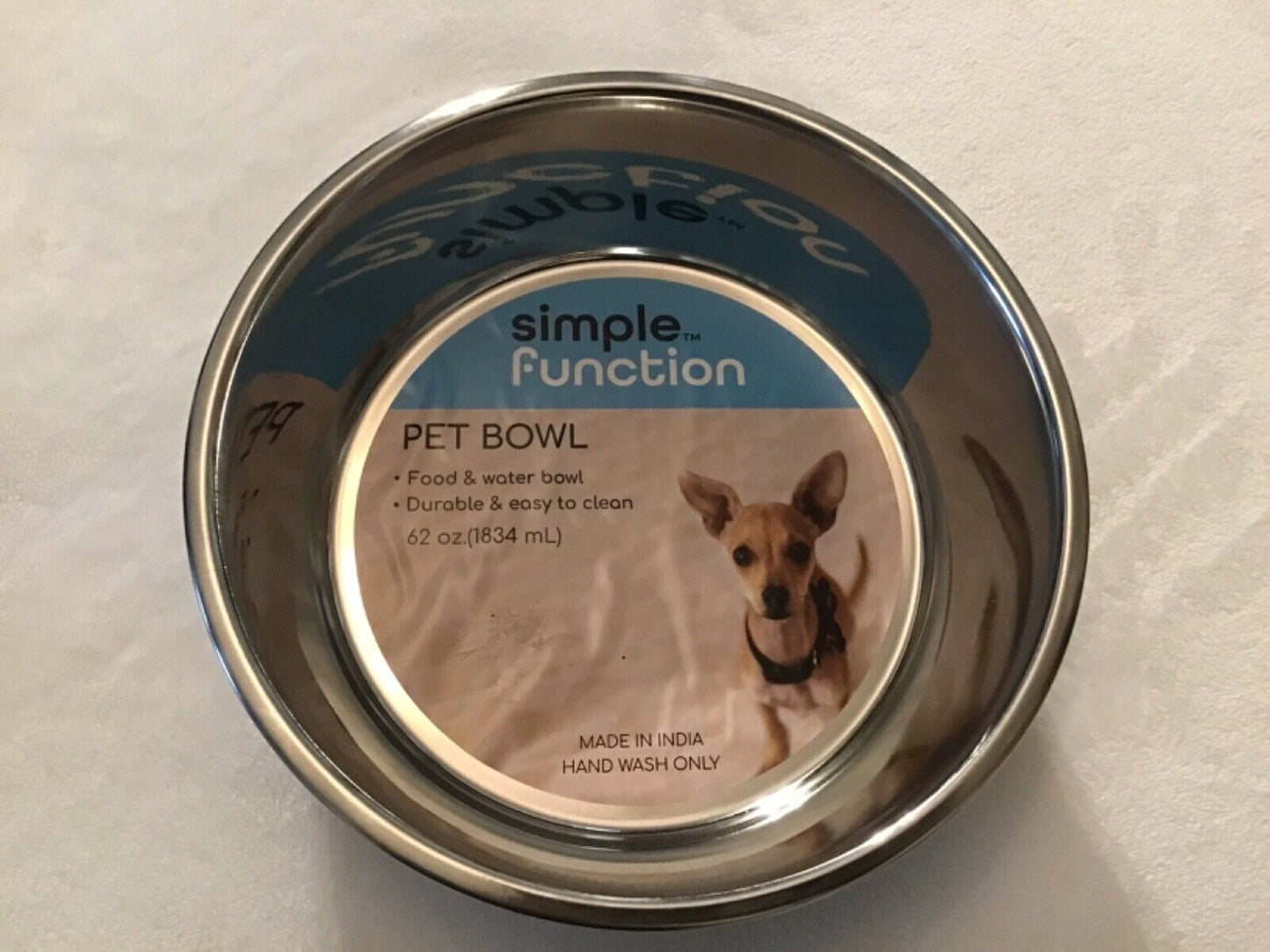 Simple Function Dog Food Water Bowl No Tip Stainless Steel Pet Bowl No Skid Spil