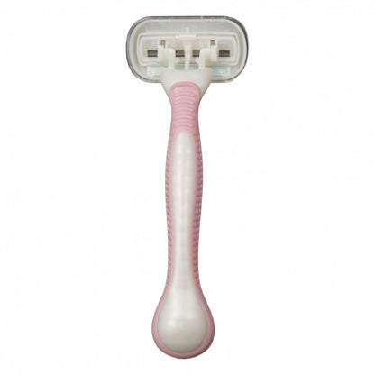 All Pure Womens 3 Blade Swivel Razor Pack 2 Pieces Lubricating Strip for Comfort