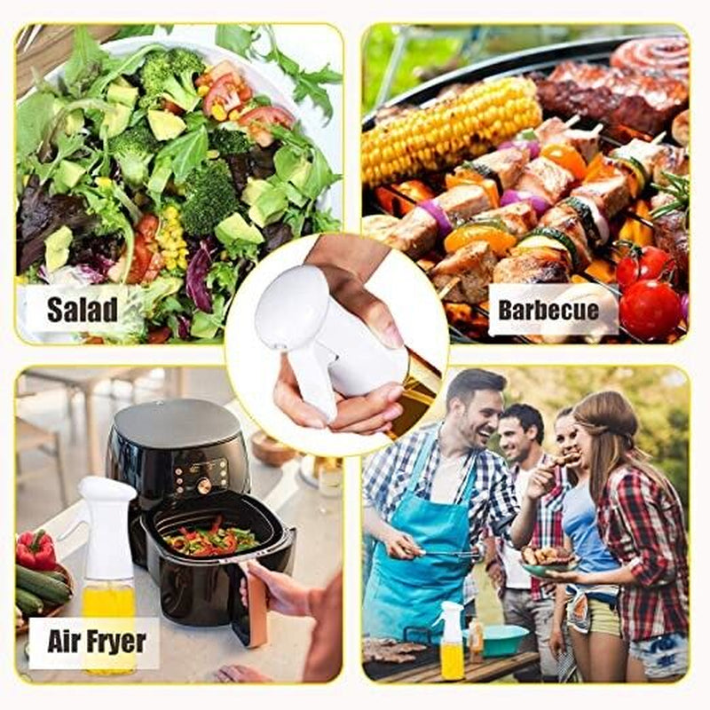 Oil Sprayer for Cooking Air Fryer Olive Oil Mister - BPA-Free PET Spray Bottle, 210ml Large Fan Mist, Easy Clean, Leak-Proof Design for Healthy Meals