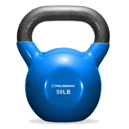Vinyl Coated Cast Iron Kettlebell, 5 Lbs to 50 Pound Weights