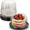 MT Products Plastic Cake Container with Clear Dome Cover 6" round - Pack of 5