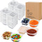 20 Sets Reusable Snack Containers 2 Compartment Condiment Container with Lids Sn