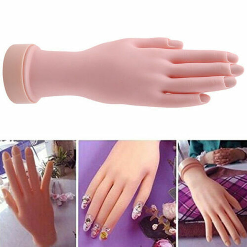 Nail Art Training Hand – Flexible & Movable Fake Hand for Manicure Practice, Perfect Nail Tech Tool for Acrylic, Gel & DIY Nail Designs!