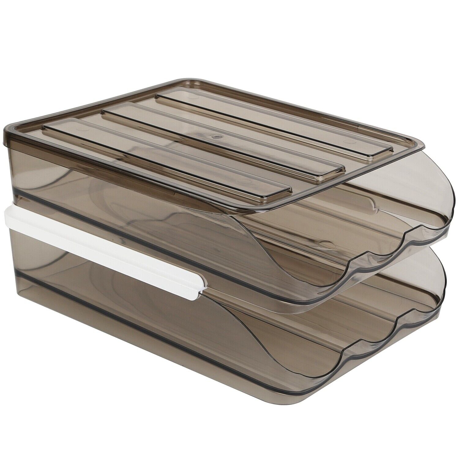 2-Layer Automatic Rolling Egg Holder Storage Box for Fridge Egg Container Tray