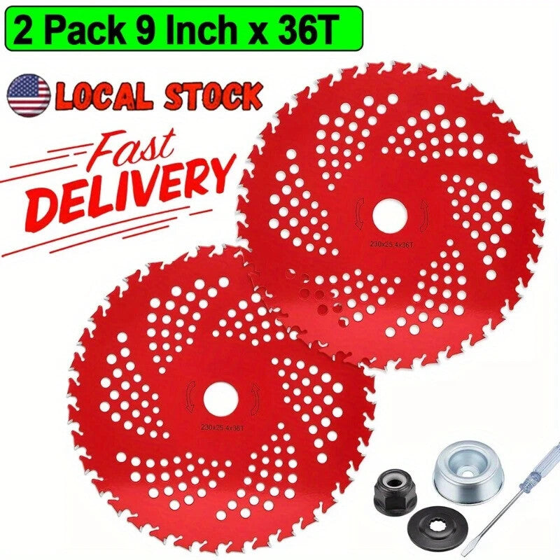 9"X 36 Teeth Carbide Tipped Blade Kit for Brush Cutter Trimmer Weed Eater 2 Pack