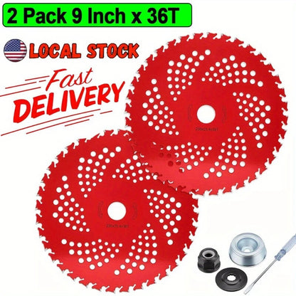 9"X 36 Teeth Carbide Tipped Blade Kit for Brush Cutter Trimmer Weed Eater 2 Pack