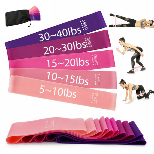 US Workout Resistance Bands Loop Set Fitness Yoga Booty Leg Exercise Band