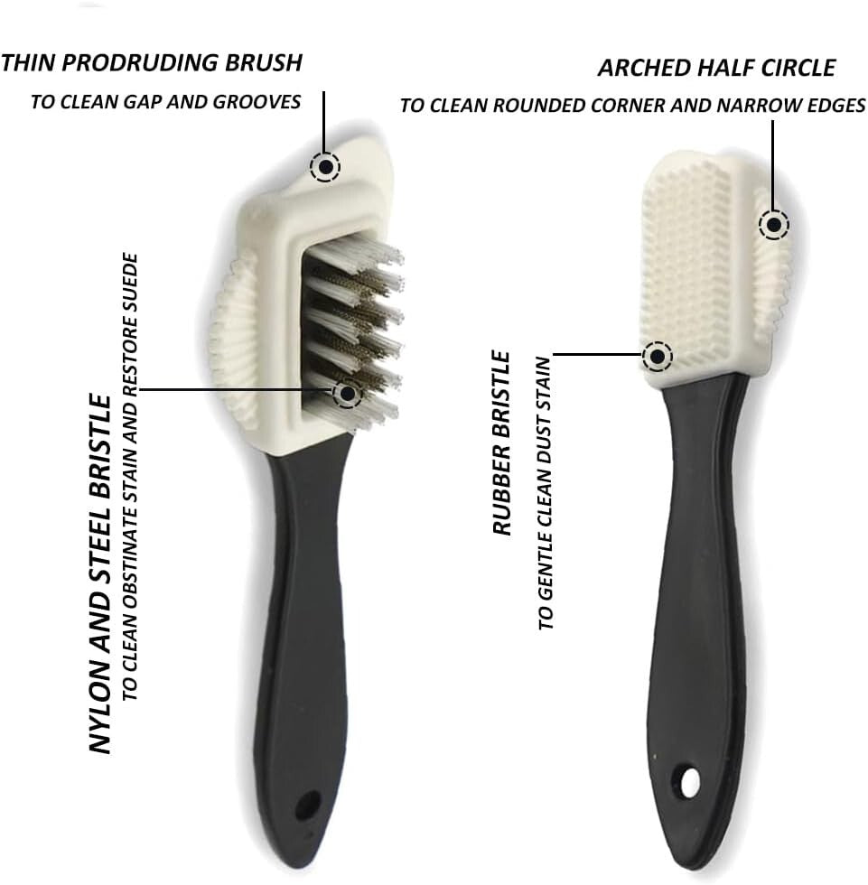 Suede & Nubuck Leather 4 Way Cleaning Caring Brush Shoe & Boots Cleaner Essentia