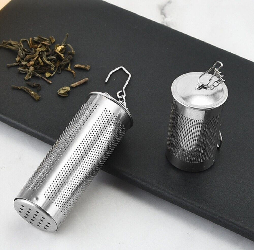 2 Pcs Stainless Steel Tea Infuser Strainer Set - Fine Mesh Ball with Chain Hook