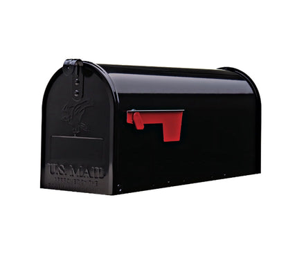 Gibraltar Mailboxes Classic Medium Post Mount Mailbox T1S00B00 Steel Black