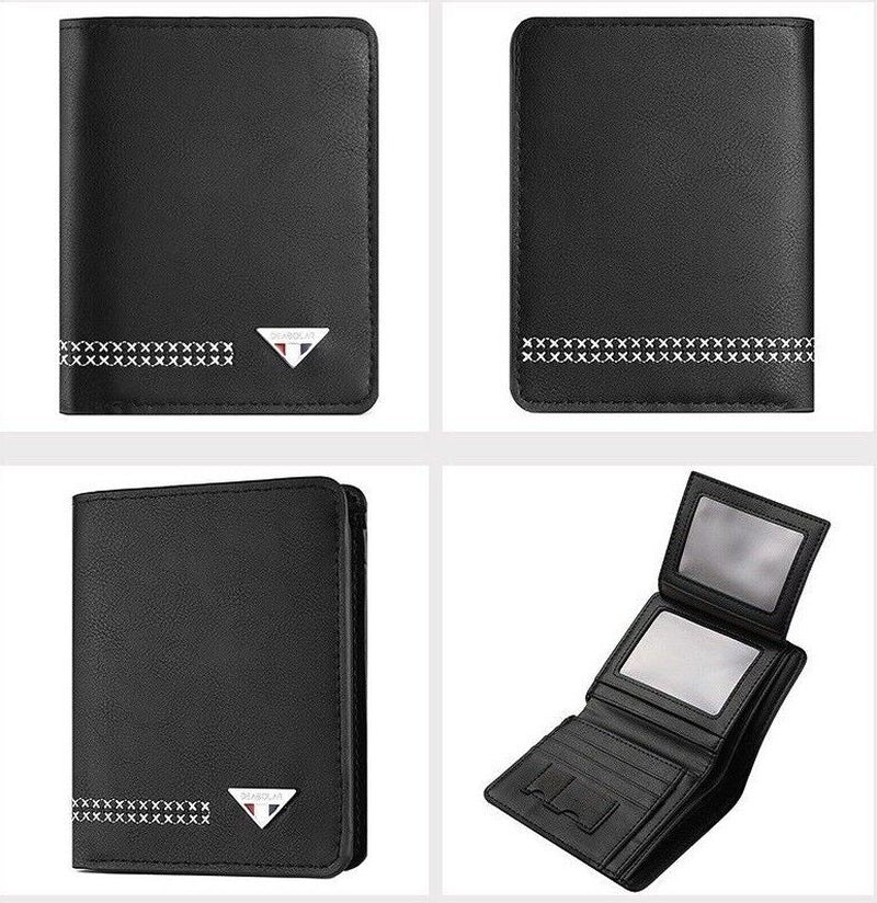 Men'S Functional Bifold Leather Wallet with ID Window Card Holder Slim Purse
