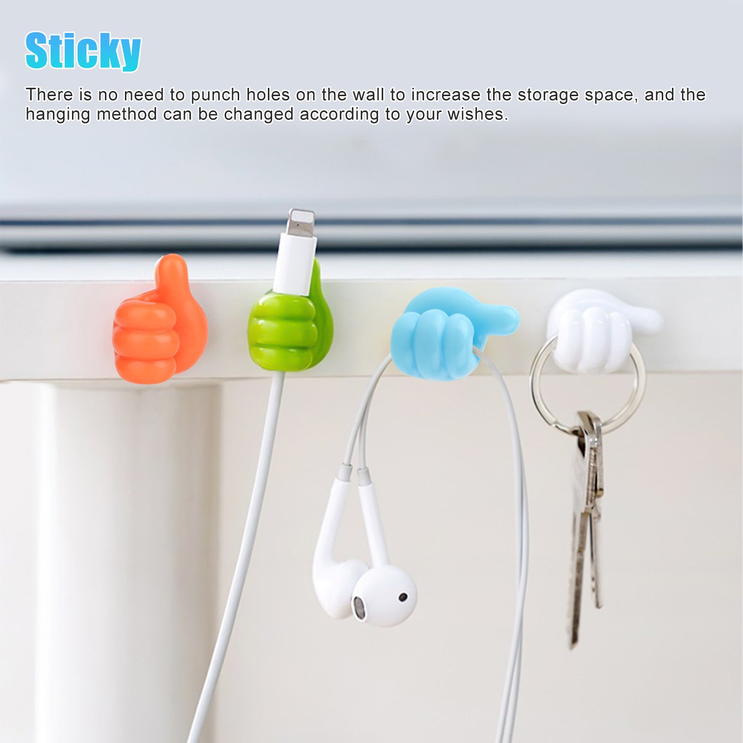 40X Thumb Shape Self Adhesive Hook Multifunctiona