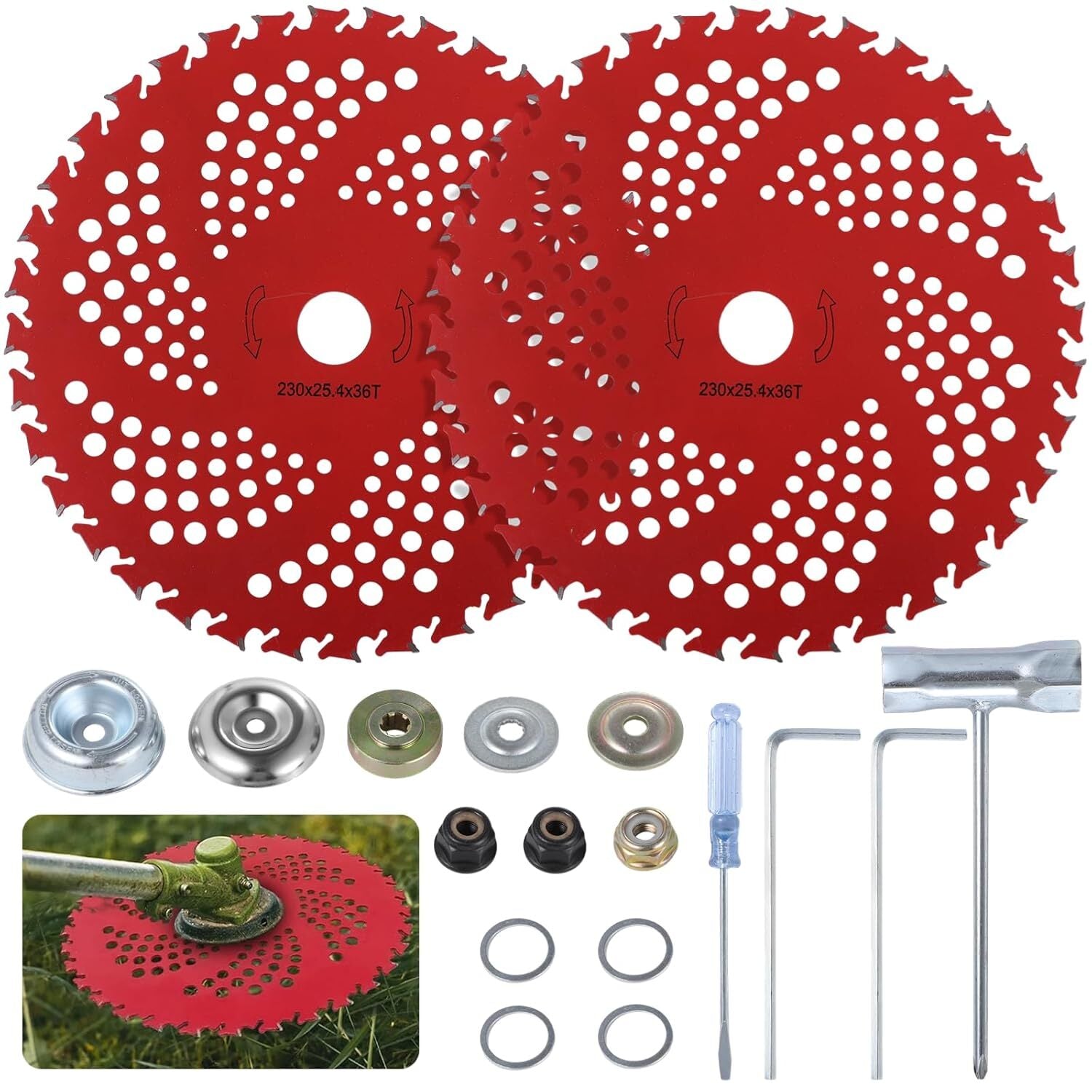 9"X 36 Teeth Carbide Tipped Blade Kit for Brush Cutter Trimmer Weed Eater 2 Pack