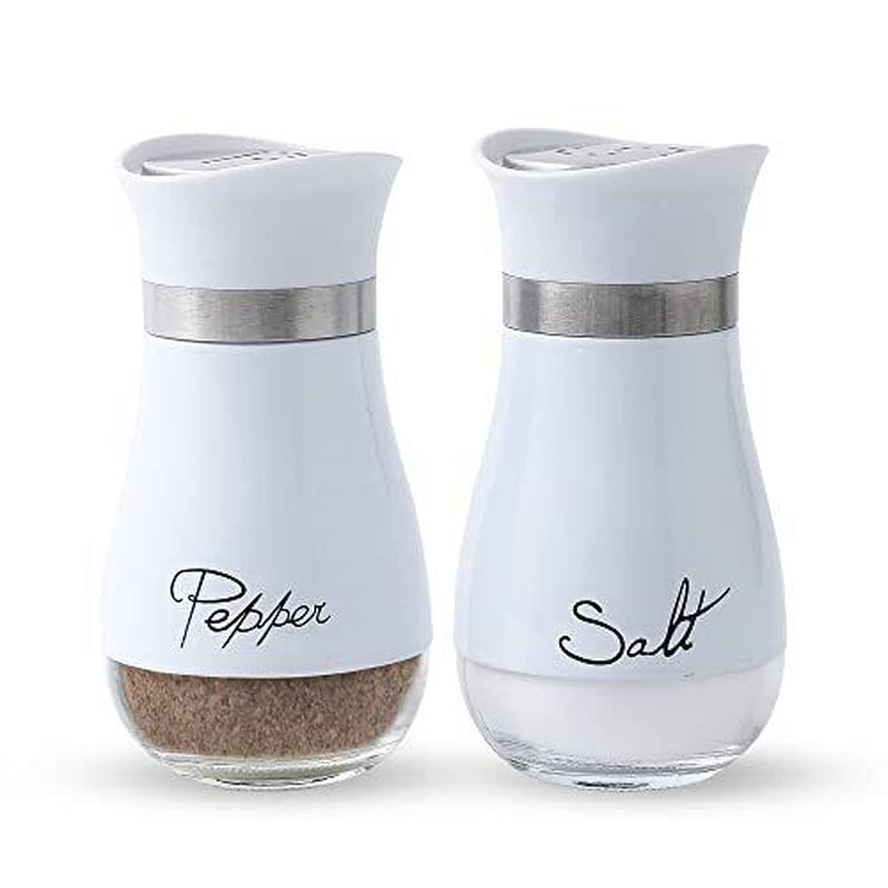 saltshaker, Salt and Pepper Shakers Set - 4oz Teal Stainless Steel with Glass Bottom, Refill, Elegant Kitchen Decor, Classic Design Seasoning Sturdy