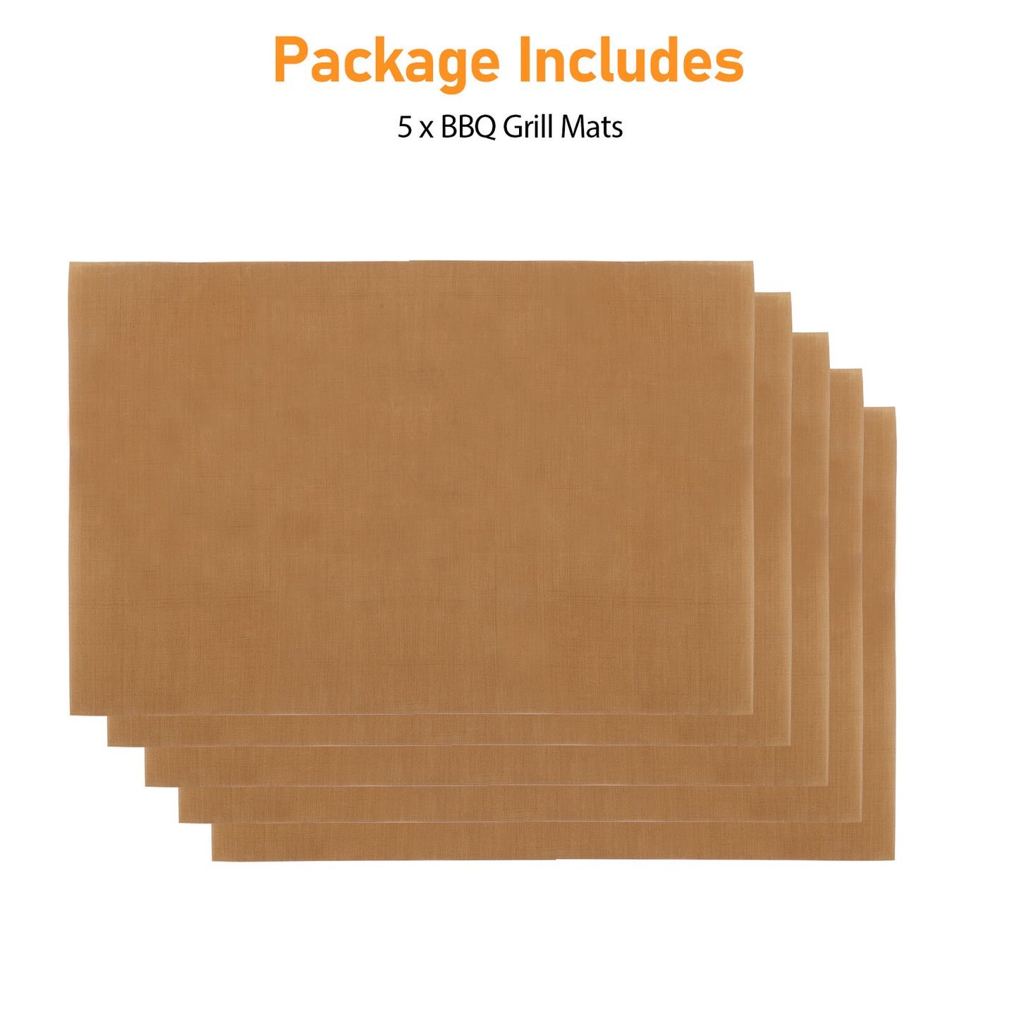 5Pcs BBQ Copper Grill Mats Non-Stick Easy to Cut Oven Sheet Liner Cooking Baking