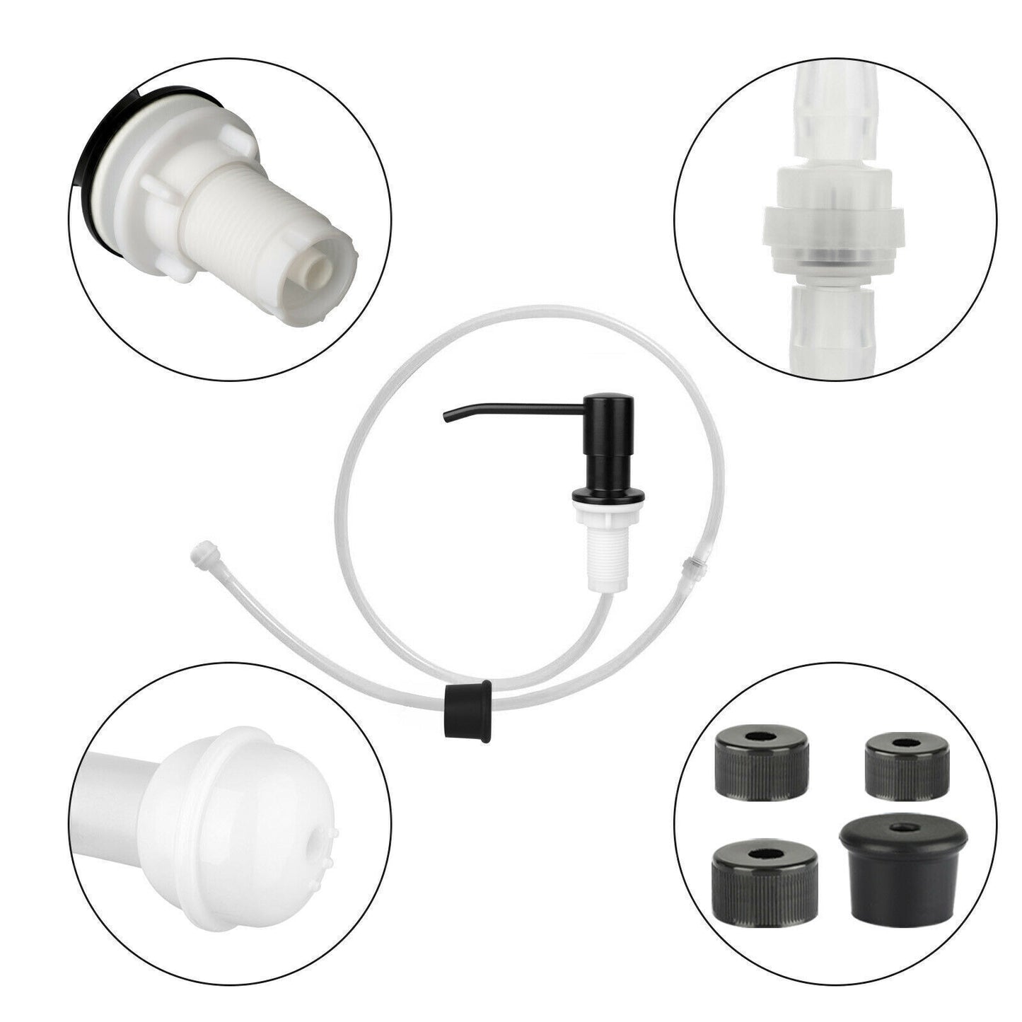 DIY Stainless Steel Sink Soap Dispenser Kitchen Hand Liquid Pump Bottle Tube Kit