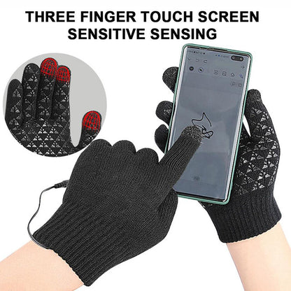 Heated Gloves Electric Rechargeable Battery Hand Warm Windproof Thermal Winter