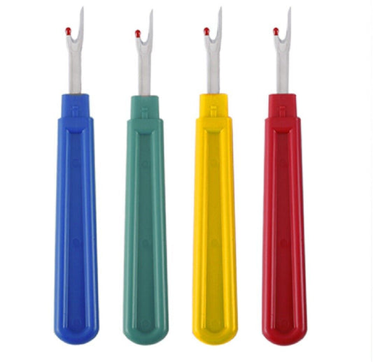 4PC Seam Ripper Tool Set – Sharp Sewing Stitch Remover for Quilting, Embroidery, Hemming, Buttonholes – Ergonomic Grip, Safety Cap, Precision Blade