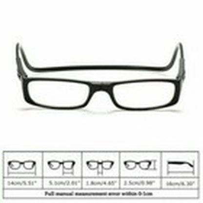 Hanging Folding Magnetic Reading Eyeglasses Glasses Front Click Connect Neck USA