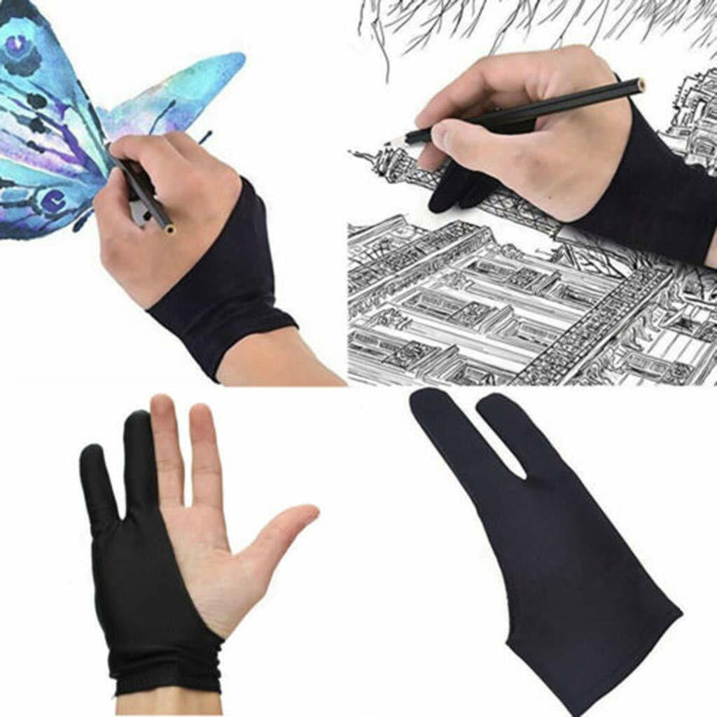 Artist Drawing Glove for Graphic Tablet – 2-Finger Anti-Fouling Glove for Smooth Digital Art, Smudge-Free Sketching, Comfortable Fit, Right & Left-Hand Use